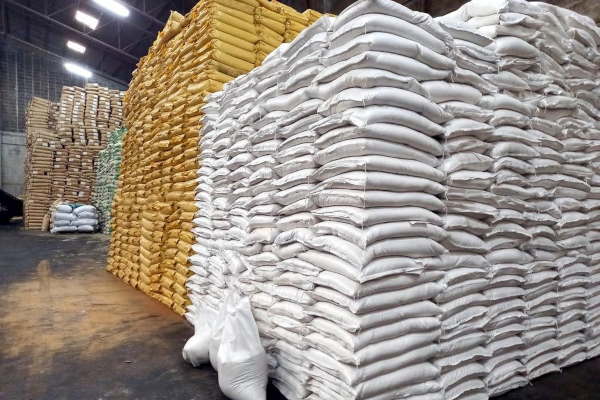 Chemical fertilizer in warehouse