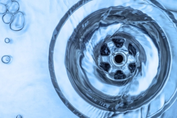 Water going down a drain