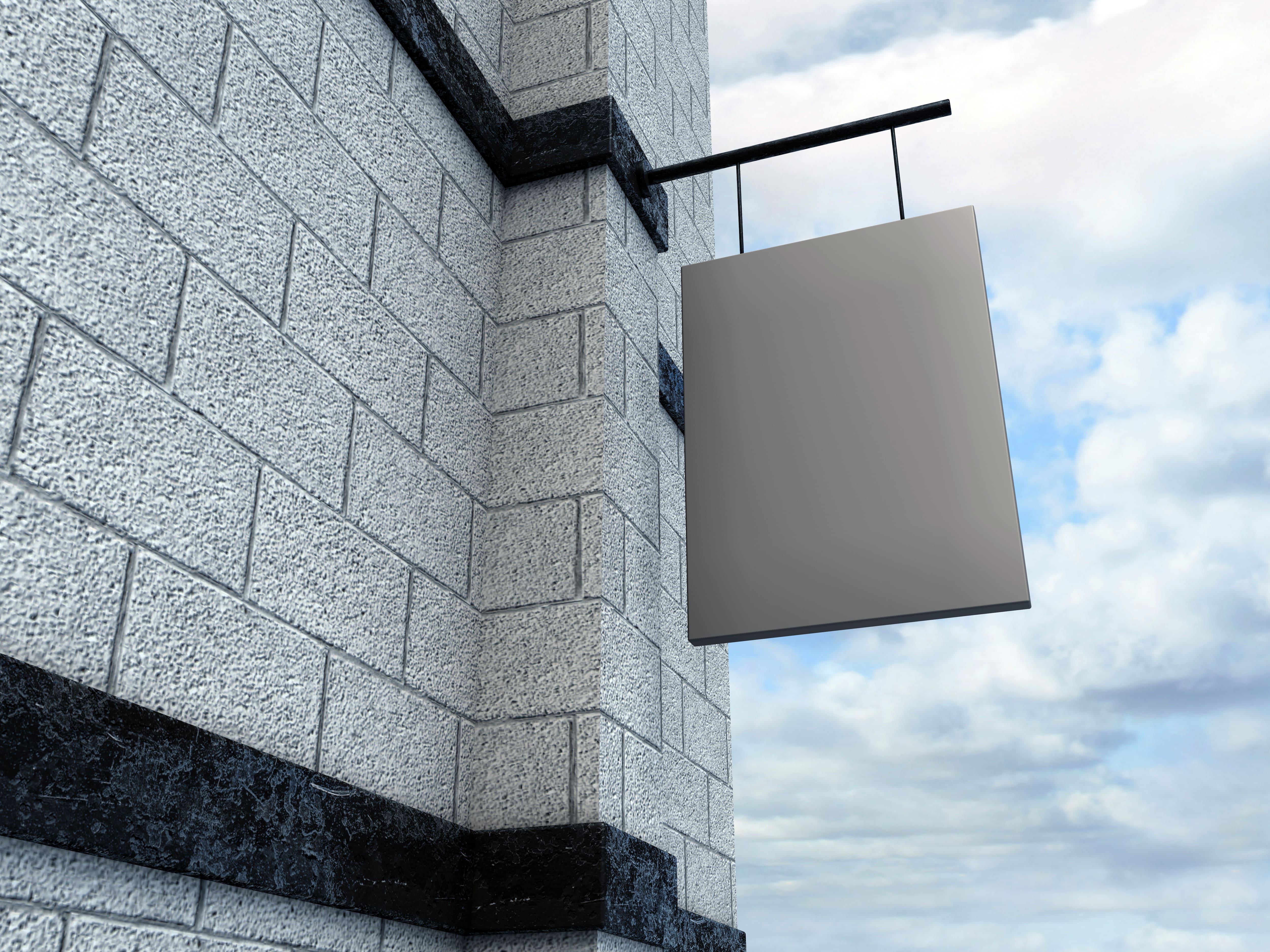 blank outdoor signage on a building