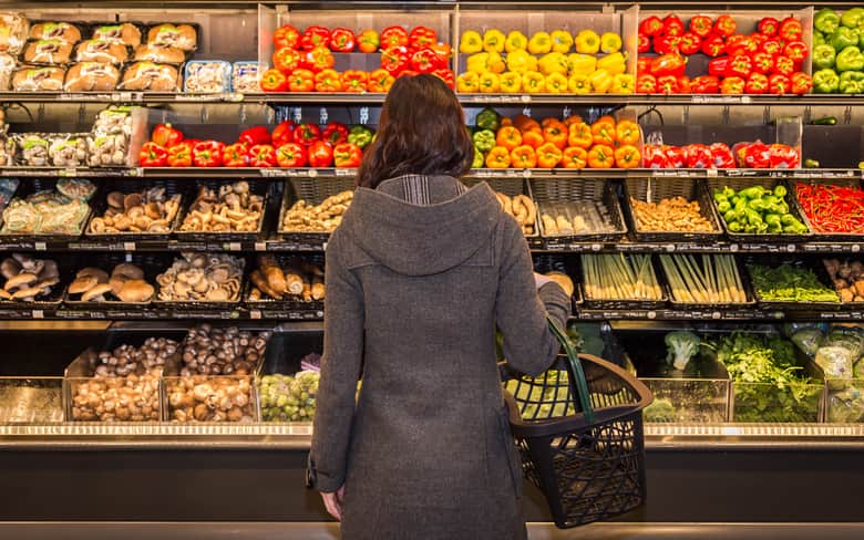 Woman shopping in a supermarket