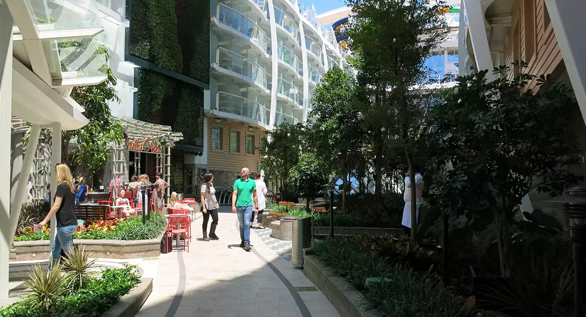 Plantscape design in walking area