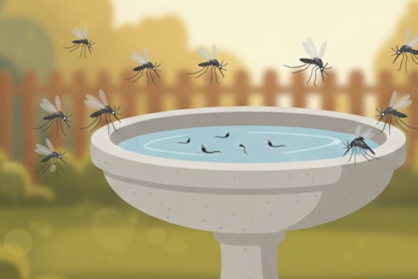 mosquitoes around water