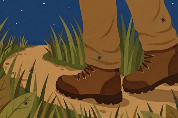 tick on boots