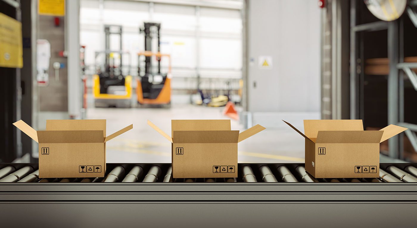 warehouse box assembly line