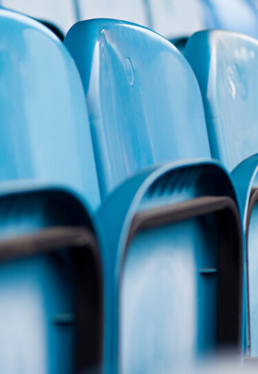 Blue stadium seats
