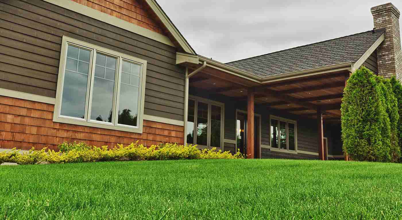 House and front lawn