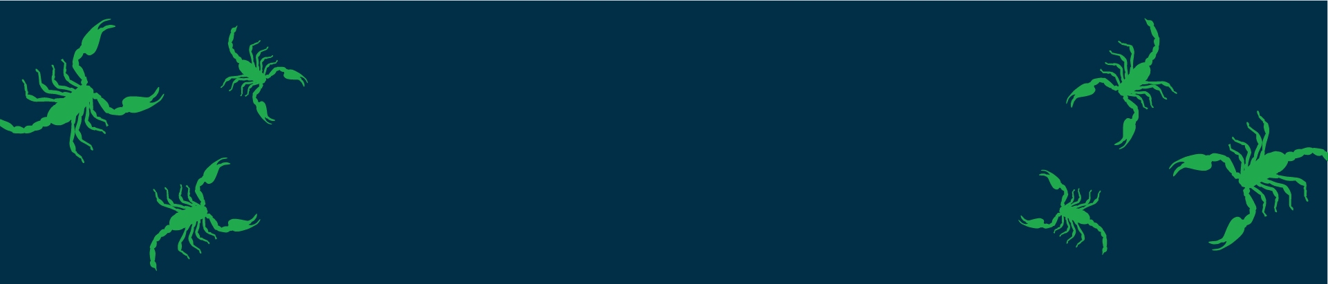 blue and green scorpion control banner