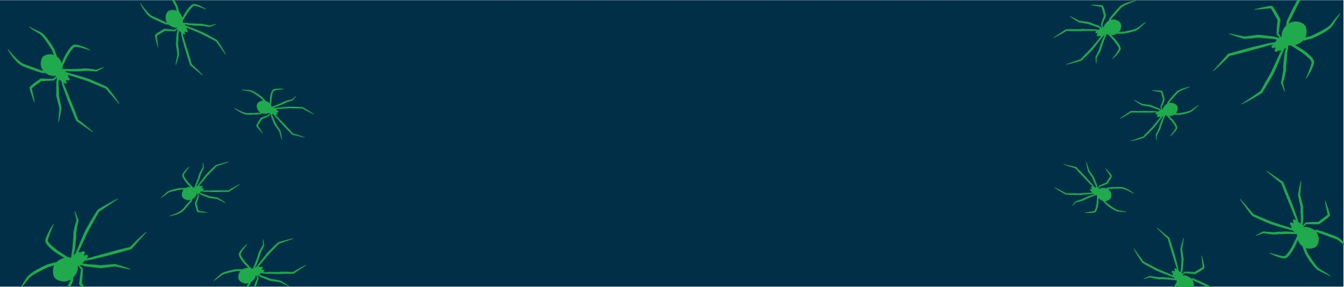 blue and green spider control banner