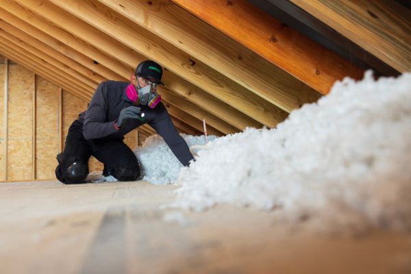 Colleague in Attic Blown-In Cellulose